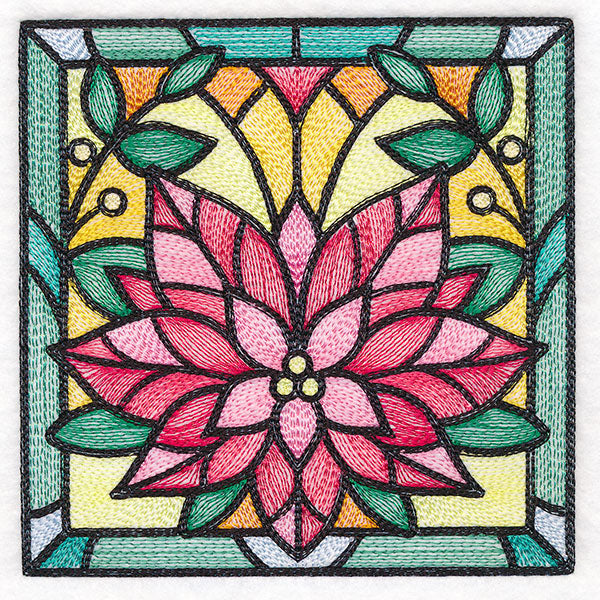Stained Glass Christmas - Poinsettia