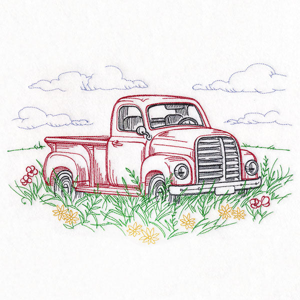 Idyllic Retro Truck Scene