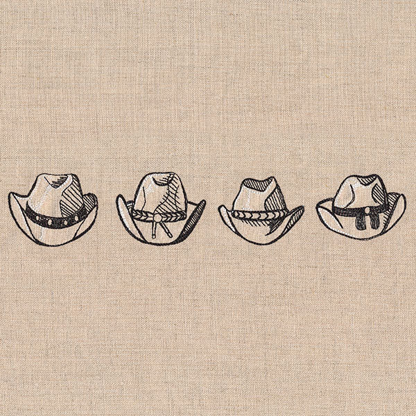 Wild West Cowboy Hat Etching Border