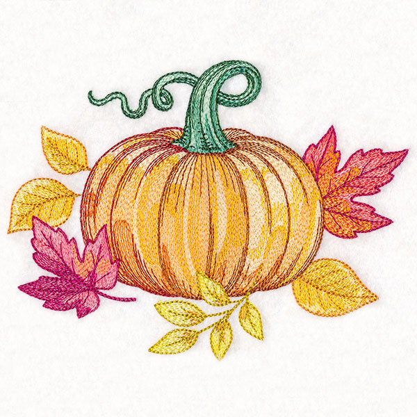 Fall Into Autumn Pumpkins and Leaves
