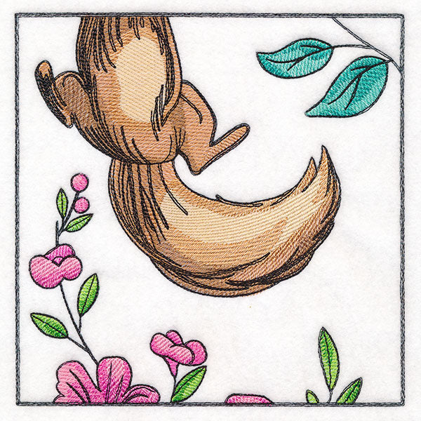 Woodland Animal Friends Window Scene - Squirrel Tail