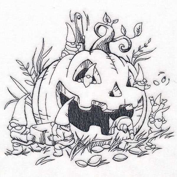 Gnomes Pumpkin Carving Scene