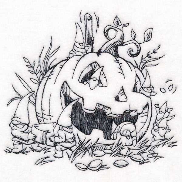 Gnomes Pumpkin Carving Scene