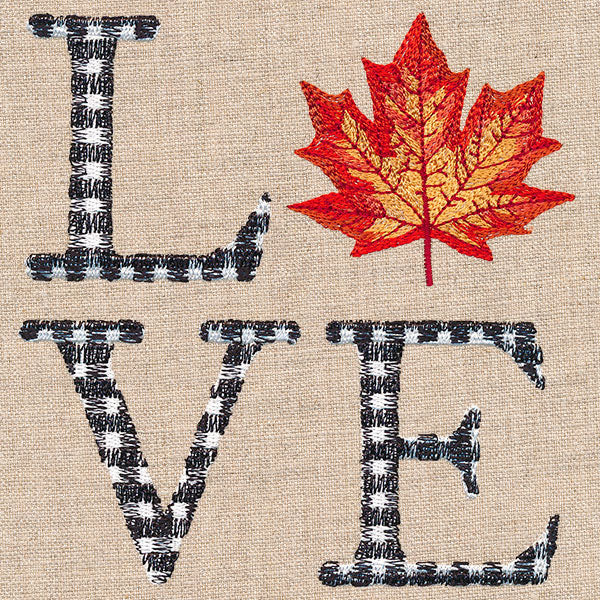 Love with Fall Maple Leaf