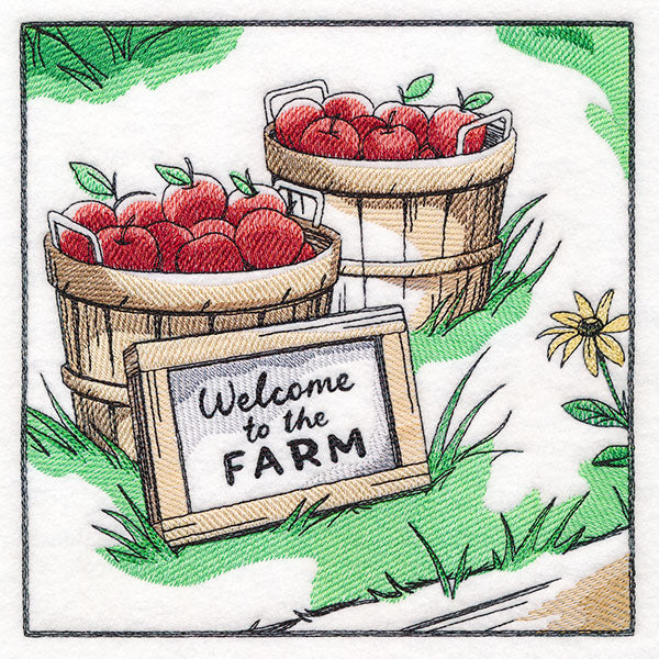 Fall on the Farm Scene - Bushels of Apples
