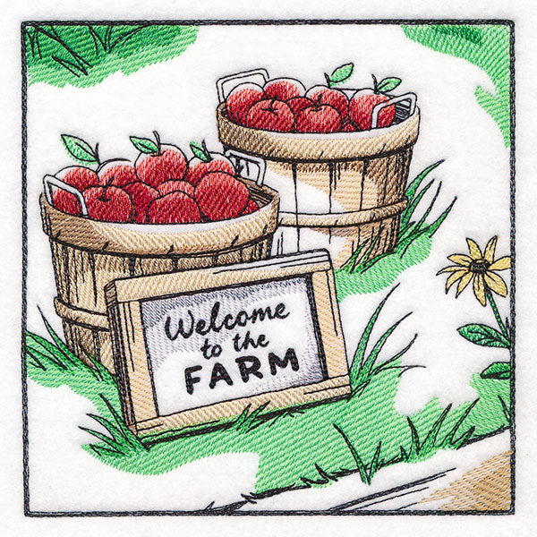 Fall on the Farm Scene - Bushels of Apples