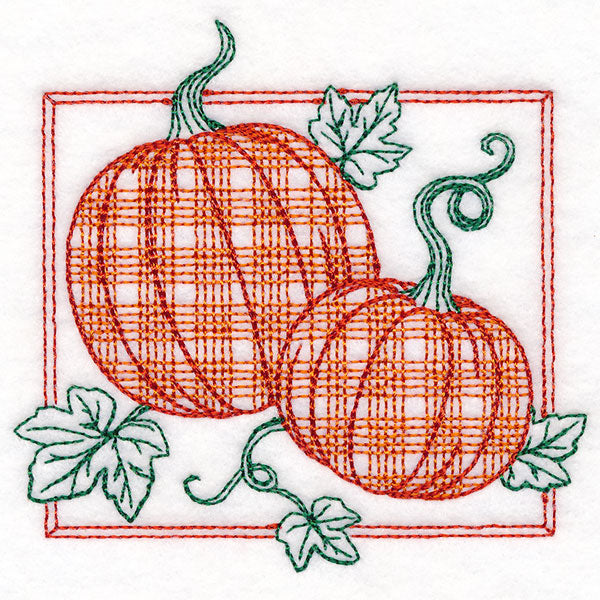 Retro Gingham Fruit - Pumpkin