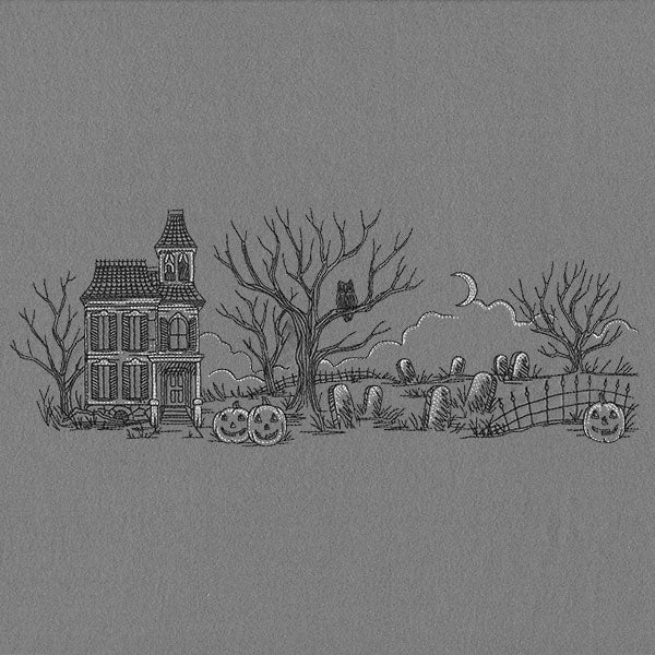 Haunted House Etching Border