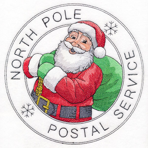 North Pole Postal Service Santa Stamp