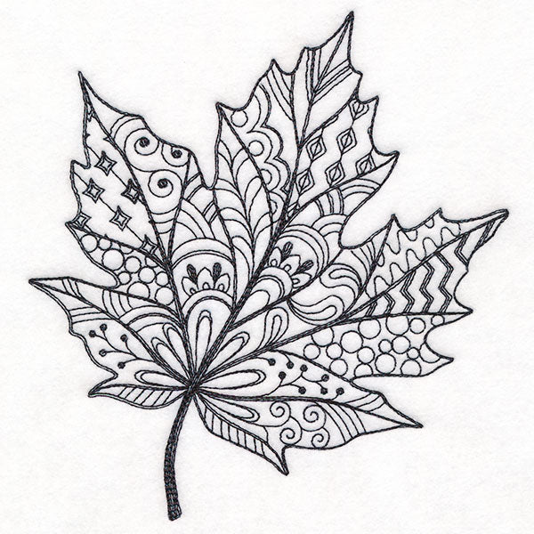Doodle Treasures - Maple Leaf (Blackwork)