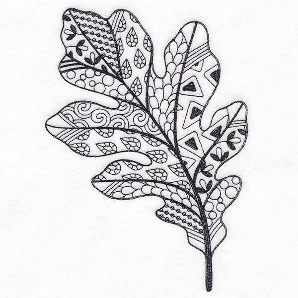 Doodle Treasures - Oak Leaf (Blackwork)