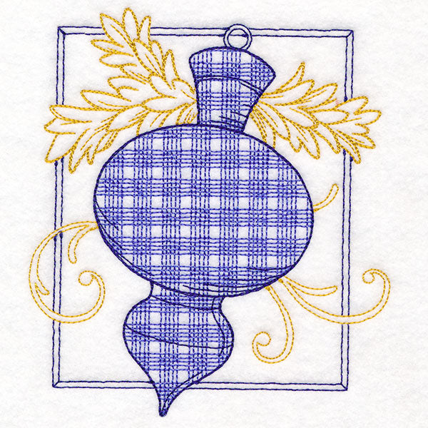 Retro Gingham Christmas Ornament