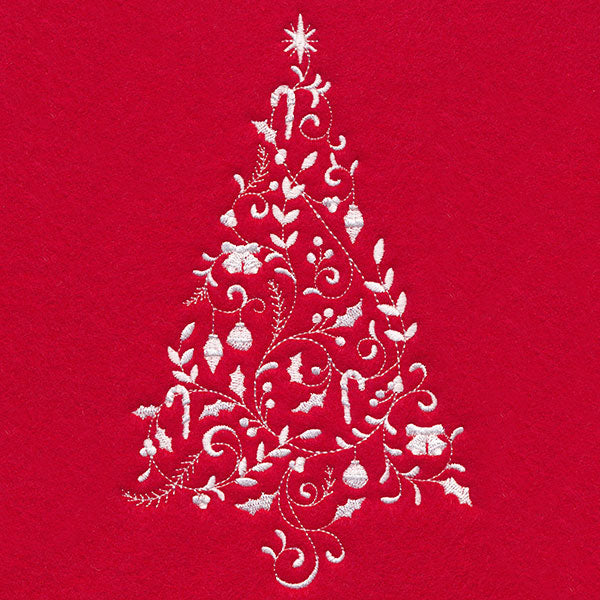 Christmas Filigree Tree (Whitework)