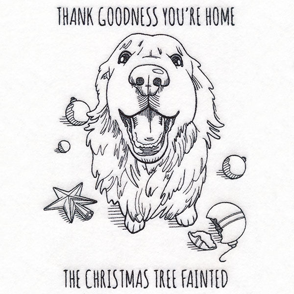 The Christmas Tree Fainted Golden Retriever