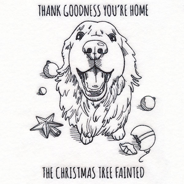 The Christmas Tree Fainted Golden Retriever