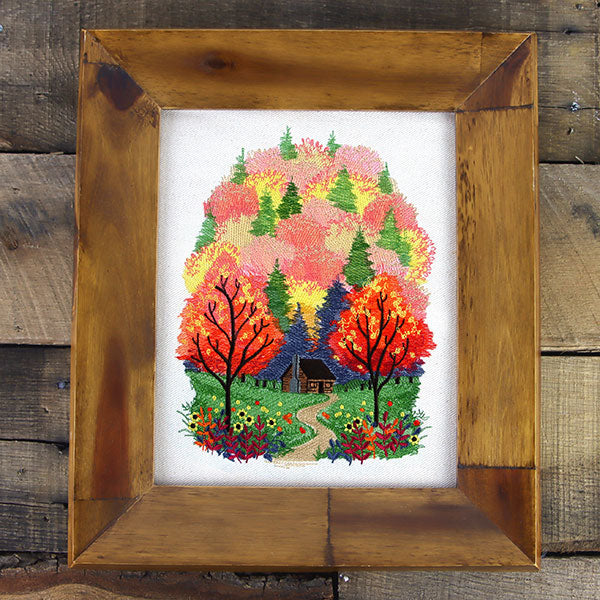 Fall in the Forest Cabin Scene