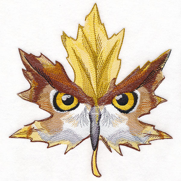 Autumn Maple Leaf Owl Silhouette