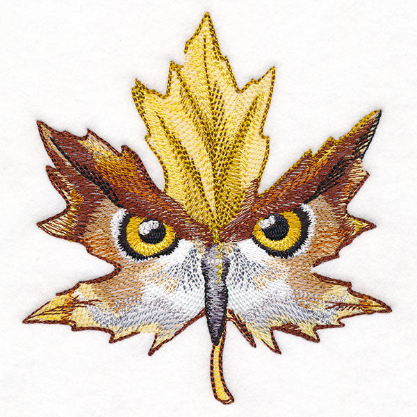 Autumn Maple Leaf Owl Silhouette