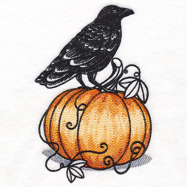 Autumn's Raven and Pumpkin