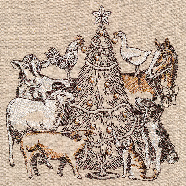 Trim the Christmas Tree Farm Animals Etching