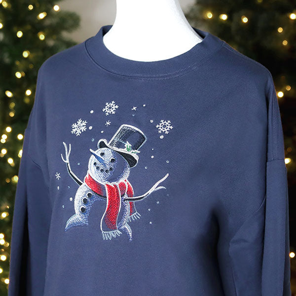 Moonlit Snowfall Snowman