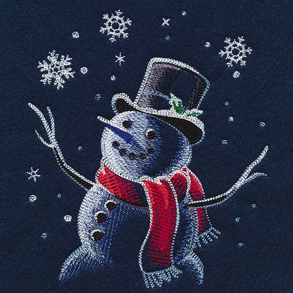 Moonlit Snowfall Snowman