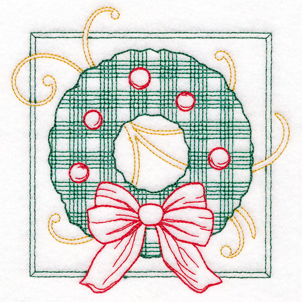 Retro Gingham Christmas Wreath