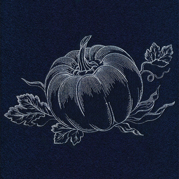 Autumn Pumpkin Etching (Whitework)