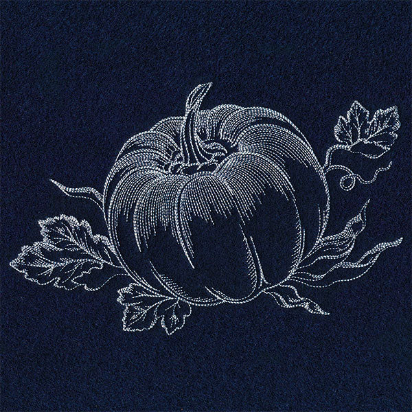 Autumn Pumpkin Etching (Whitework)