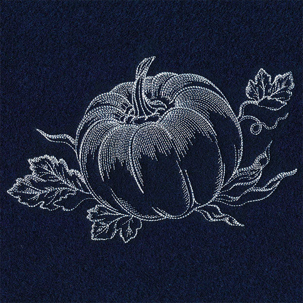 Autumn Pumpkin Etching (Whitework)