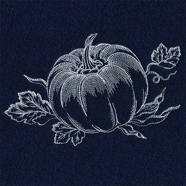 Autumn Pumpkin Etching (Whitework)