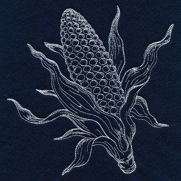 Autumn Corn Etching (Whitework)