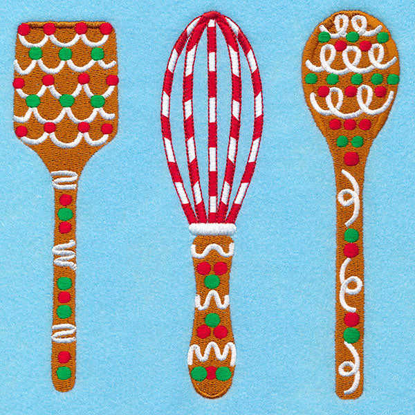 Christmas Gingerbread Utensils Trio