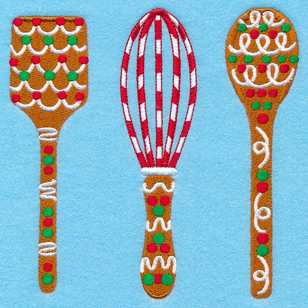 Christmas Gingerbread Utensils Trio
