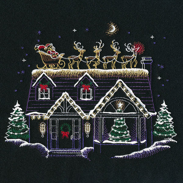 Santa and His Reindeer Have Arrived Christmas Eve Scene