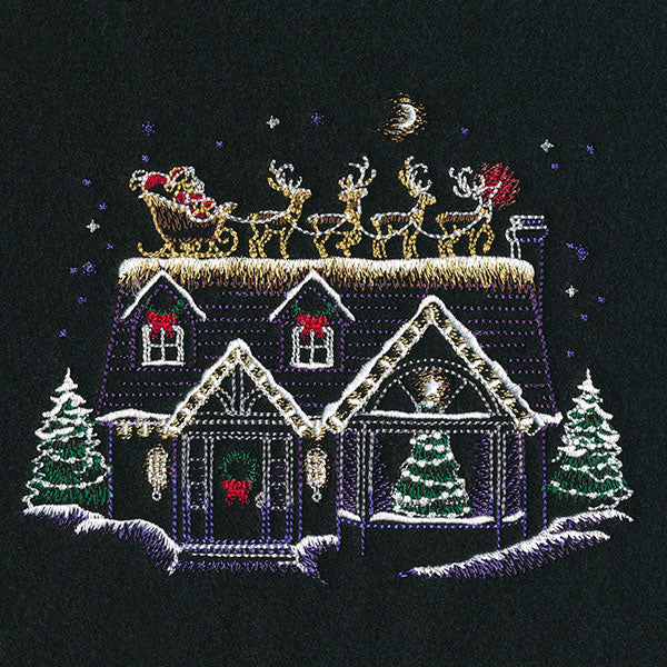 Santa and His Reindeer Have Arrived Christmas Eve Scene