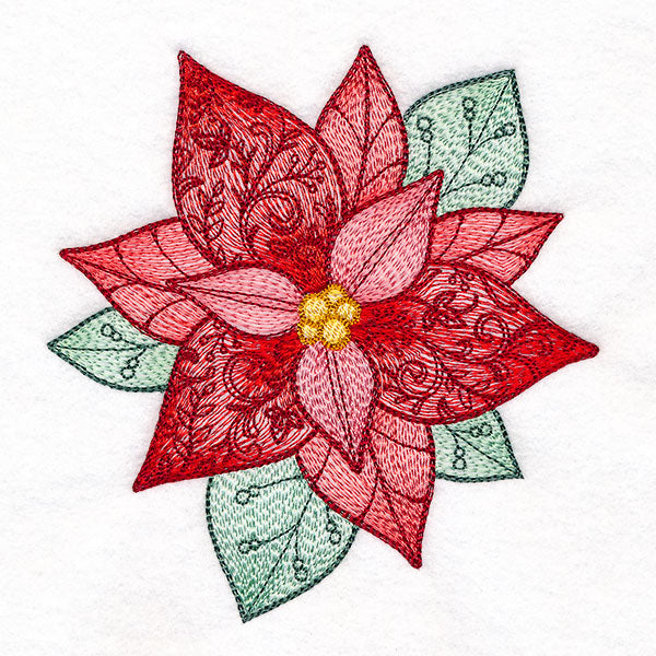 Swirling Christmas Details Poinsettia
