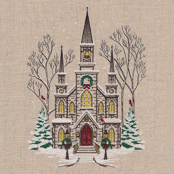 Classic Christmas Church Scene