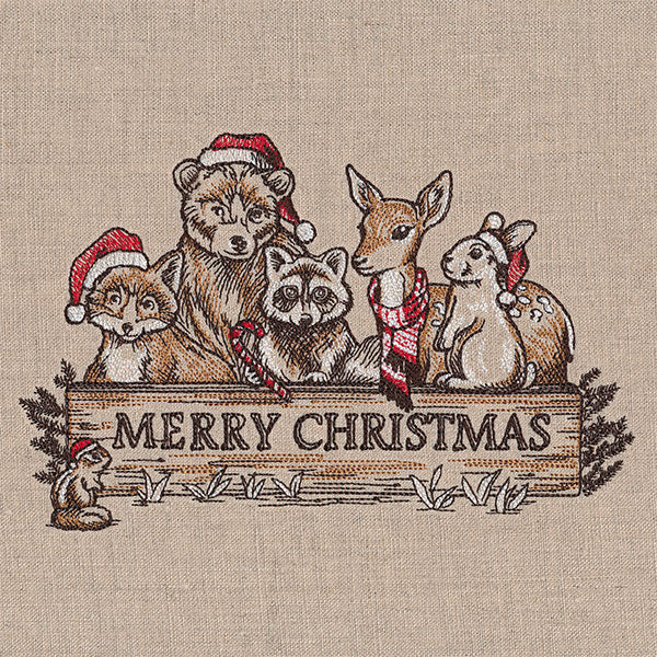 Merry Christmas Welcome Woodland Animals Feature