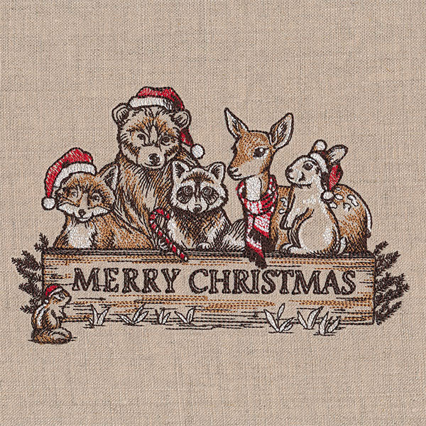 Merry Christmas Welcome Woodland Animals Feature