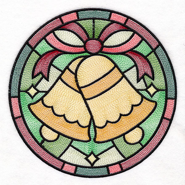 'Tis the Season Stained Glass Circle - Bells