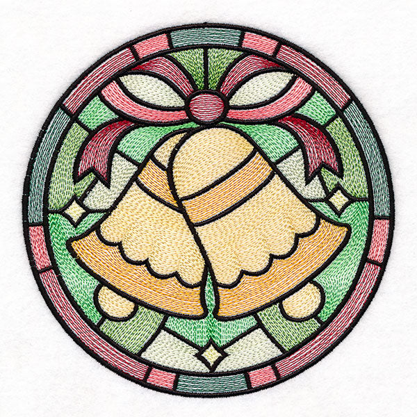'Tis the Season Stained Glass Circle - Bells