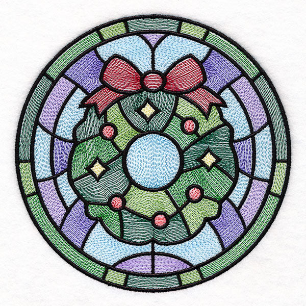'Tis the Season Stained Glass Circle - Christmas Wreath