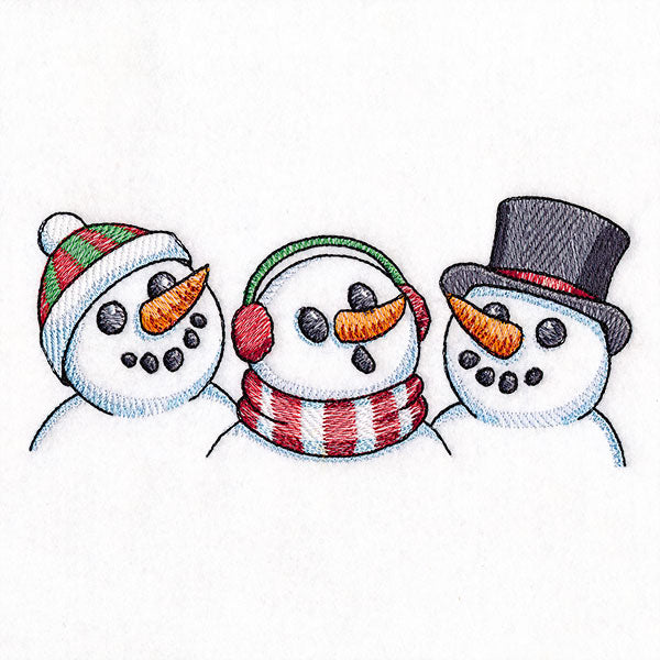 Christmas Snowman Trio Border