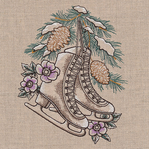 Winter Magic Ice Skates Etching