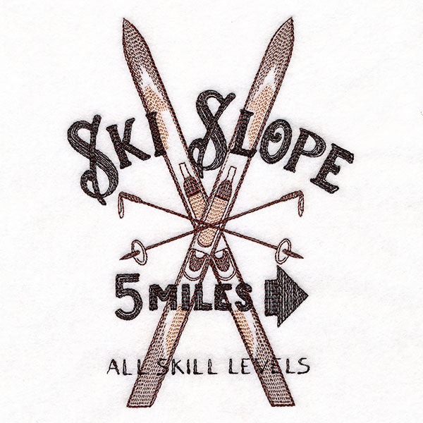 Winter Fun Market Sign - Ski Slope