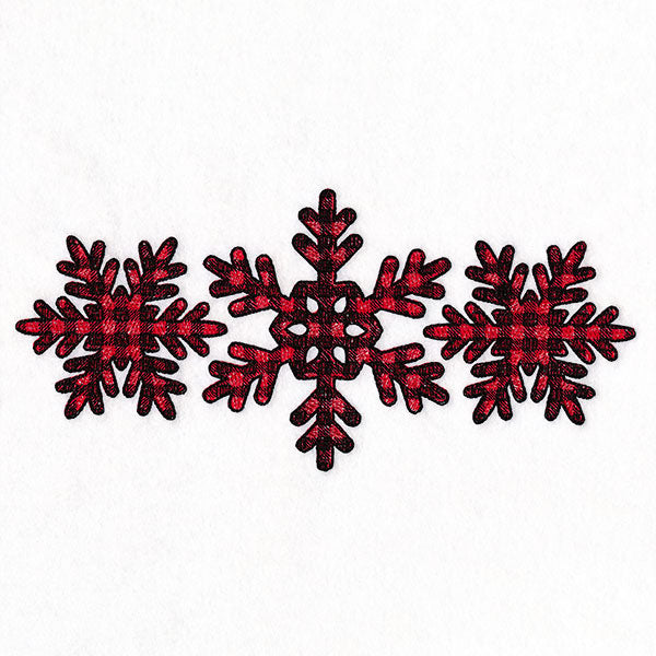 Buffalo Plaid Snowflake Trio