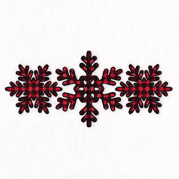 Buffalo Plaid Snowflake Trio