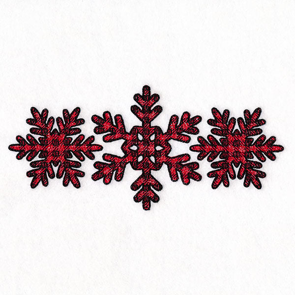 Buffalo Plaid Snowflake Trio
