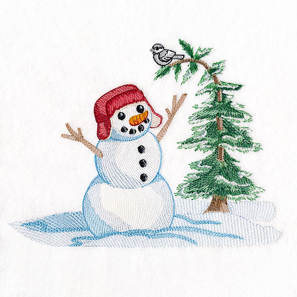 Magical Winter - Snowman in Duck Hat